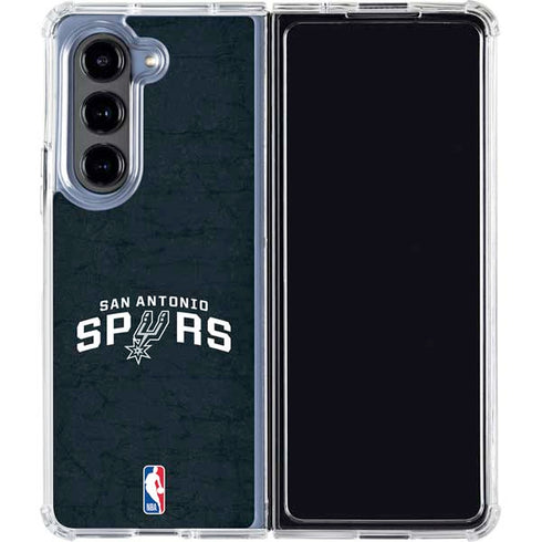 NBA San Antonio Spurs Distressed Galaxy Z Fold5 5G Clear Case